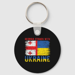 Georgisch-ukrainische Flagge Flagge - Befreundete  Schlüsselanhänger