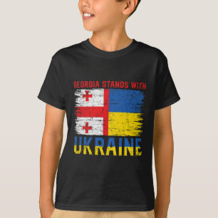 Georgisch-ukrainische Flagge Flagge - Befreundete T-Shirt