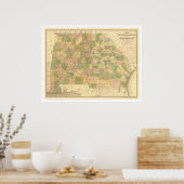 georgische Eisenbahn-Karte 1839 Poster (Küche)