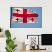 Georgische Flagge im Wind Poster (Heimbüro)