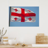 Georgische Flagge im Wind Poster (Küche)