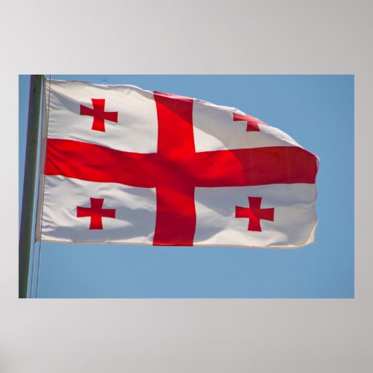 Georgische Flagge im Wind Poster (Vorne)