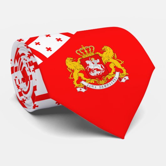 georgische Flagge und Wappen, Flagge Georgiens Krawatte (Gerollt)