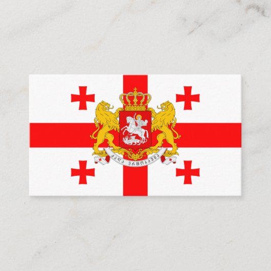 georgische Flagge und Wappen, Flagge Georgiens Visitenkarte (Vorderseite)