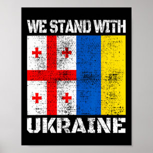 Georgische Unterstützung Ukrainisch Wir stehen mit Poster