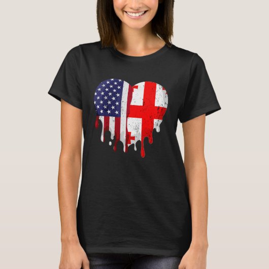 Georgisches Kulturerbe Monat Georgien Flag Hörer T-Shirt (Vorderseite)