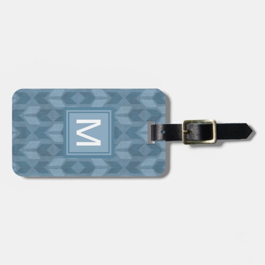 Geoschritt| Blaues Pfeilmuster Gepäckanhänger (Vorderseite horizontal)