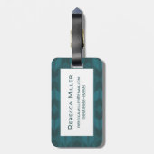 Geoschritt| Dunkles Aquamarines Muster Gepäckanhänger (Rückseite vertikal)