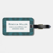 Geoschritt| Dunkles Aquamarines Muster Gepäckanhänger (Rückseite horizontal)