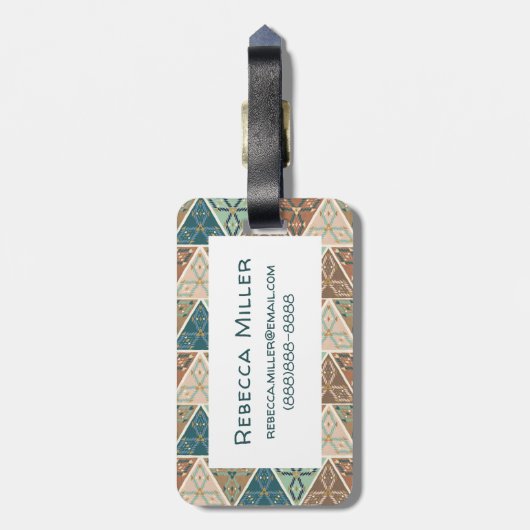 Geoschritt| Geometrisches Muster Gepäckanhänger (Rückseite vertikal)