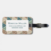 Geoschritt| Geometrisches Muster Gepäckanhänger (Rückseite horizontal)