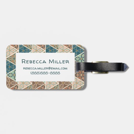 Geoschritt| Geometrisches Muster Gepäckanhänger (Rückseite horizontal)