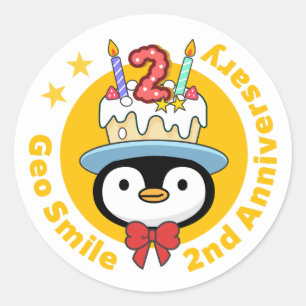 GeoSmile Runder Aufkleber