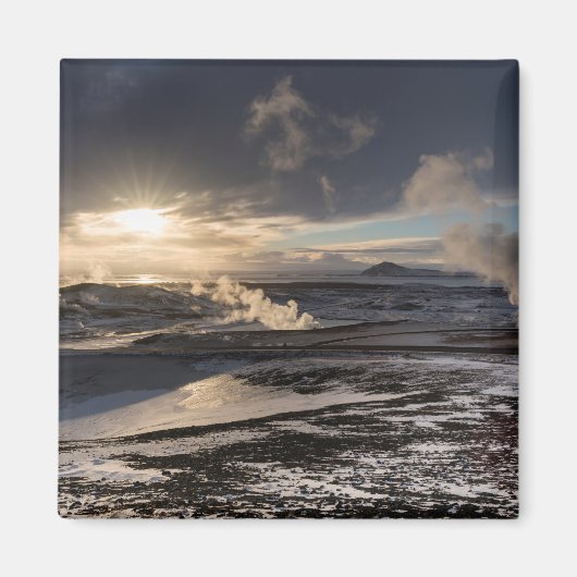 Geothermale Winterlandschaft Magnet (Vorne)