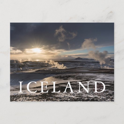 Geothermale Winterlandschaft Postkarte (Vorderseite)