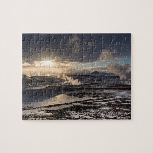 Geothermische Winterlandschaft Puzzle (Horizontal)