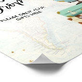 Gepäck absetzen Reiseabenteuer Blaue Sonnenblumen Poster (Ecke)