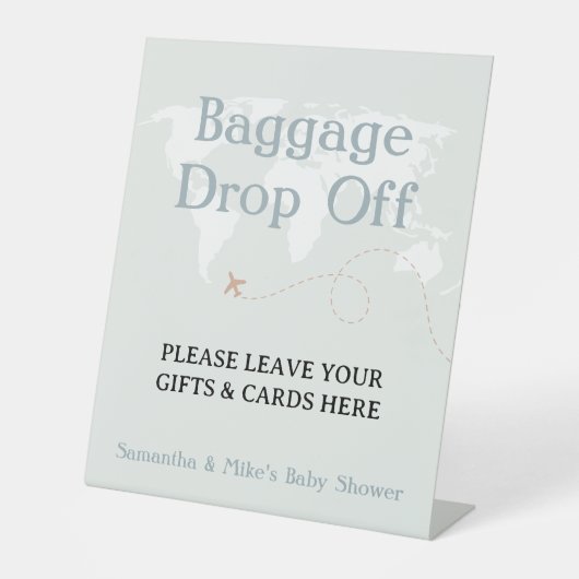 Gepäck abwerfen Geschenk & Karten Reisen Baby Dusc Sockelschild (Vorderseite)