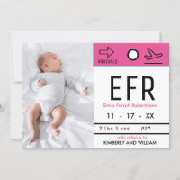Gepäck Anspruchsschein Niedlich Baby Girl Birth