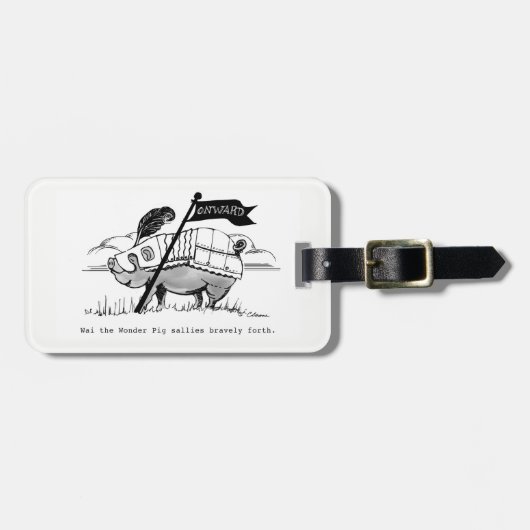 Gepäck-Aufkleber mit Wai. Gepäckanhänger (Vorderseite horizontal)