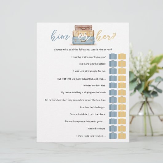 Gepäck: Er oder ihr // Brautparty (Stehend Vorderseite)