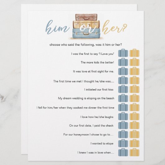 Gepäck: Er oder ihr // Brautparty (Vorne/Hinten)