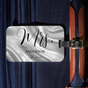 Gepäck Mrs Script Individueller Name Frischvermähl Gepäckanhänger