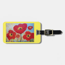 Gepäck- oder Geldbeutelumbau mit roten Mohnblumen Gepäckanhänger