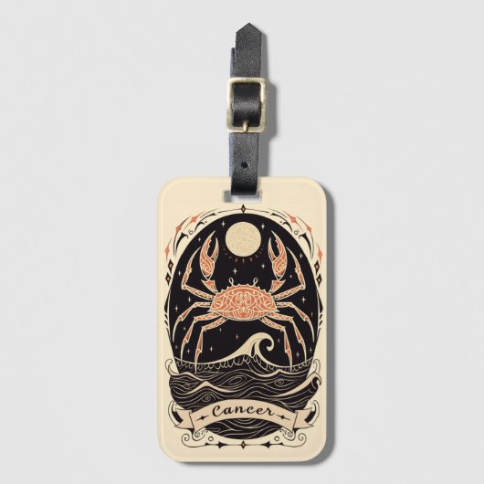Gepäck Tag Cancer Celestial Zodiac Art Gepäckanhänger (Vorderseite Vertikal)