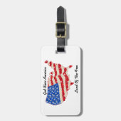 Gepäck Tag USA Flaggengott segne Amerika Gepäckanhänger (Vorderseite vertikal)