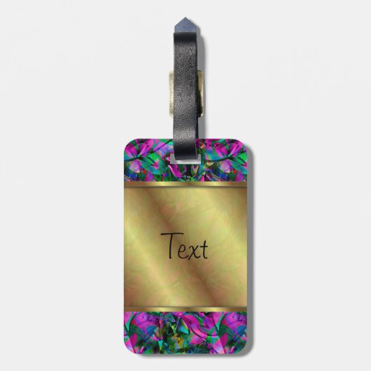 Gepäck-Umbau-abstraktes beflecktes mit Blumenglas Gepäckanhänger (Rückseite vertikal)