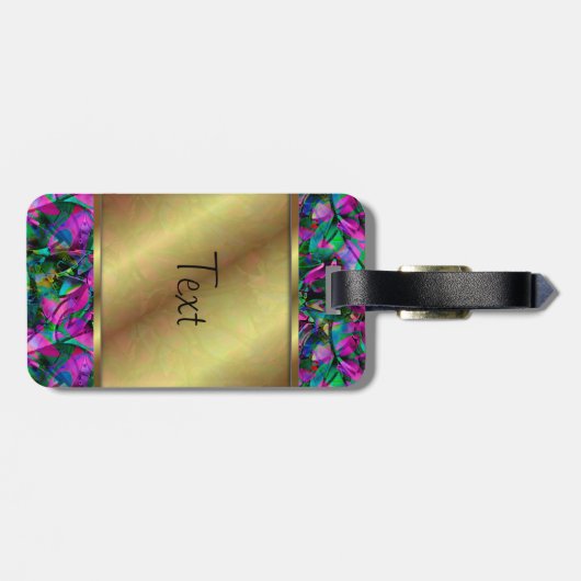 Gepäck-Umbau-abstraktes beflecktes mit Blumenglas Gepäckanhänger (Rückseite horizontal)