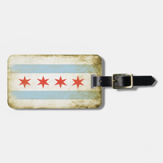 Gepäck-Umbau mit cooler Chicago-Flagge Gepäckanhänger (Vorderseite horizontal)