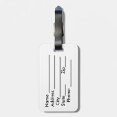 Gepäck-Umbau mit ledernem Bügel - "ich bleibe in Gepäckanhänger (Rückseite vertikal)