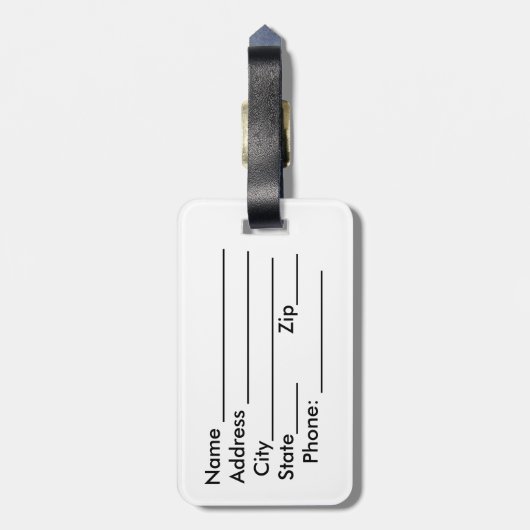 Gepäck-Umbau mit ledernem Bügel - "ich bleibe in Gepäckanhänger (Rückseite vertikal)