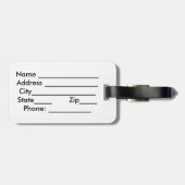 Gepäck-Umbau mit ledernem Bügel - "ich bleibe in Gepäckanhänger (Rückseite horizontal)