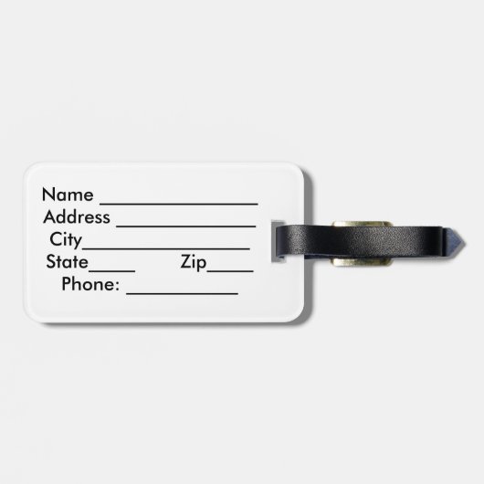 Gepäck-Umbau mit ledernem Bügel - "ich bleibe in Gepäckanhänger (Rückseite horizontal)