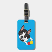 Gepäck-Umbau mit niedlichstem Boston-Terrier Gepäckanhänger (Vorderseite vertikal)