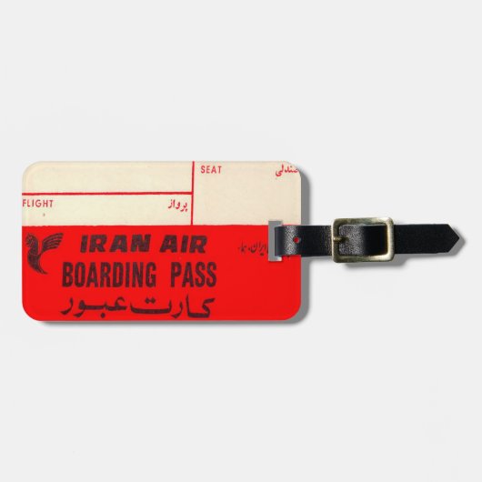 Gepäck-Umbau mit Vintagem Iran Air Druck Gepäckanhänger (Vorderseite horizontal)