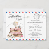 Gepäckabenteuer Postkarte Beginnt Graduierungspart (Vorderseite)