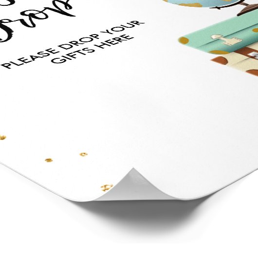 Gepäckabfall Abreise Unterkunft Dusche Miss an Fra Poster (Ecke)