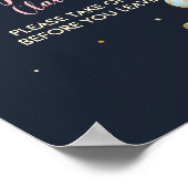 Gepäckabfall Abreise Unterkunft Dusche Miss an Fra Poster (Ecke)