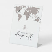 Gepäckabfall Babydusche Karo Tafelschild Sockelschild (Vorderseite)