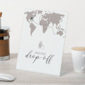 Gepäckabfall Babydusche Karo Tafelschild Sockelschild (In SItu)