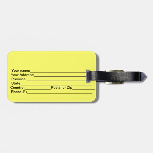 Gepäckanhänger (Rückseite horizontal)