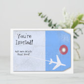 Gepäckanhänger-Art Einladung (Stehend Vorderseite)