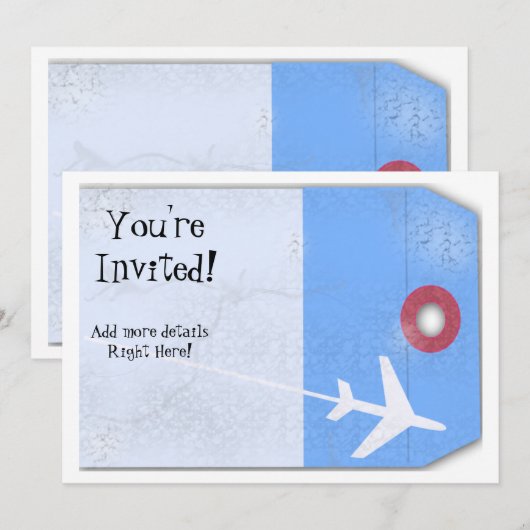 Gepäckanhänger-Art Einladung (Vorne/Hinten)