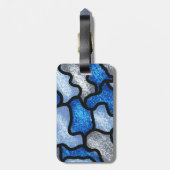Gepäckanhänger Blau Camouflage Tänzer #1 (Rückseite vertikal)