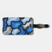 Gepäckanhänger Blau Camouflage Tänzer #2 (Rückseite horizontal)