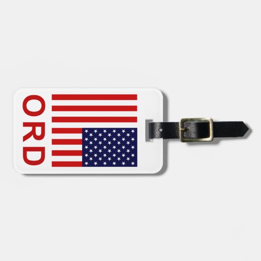 Gepäckanhänger Chicagos ORD (addieren Sie Ihr (Vorderseite horizontal)